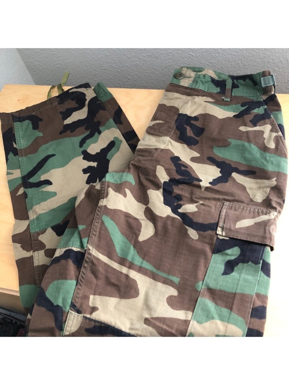 Mens US Military Issue Pants Green Camo Desert Combat Coastal Weather Utility M